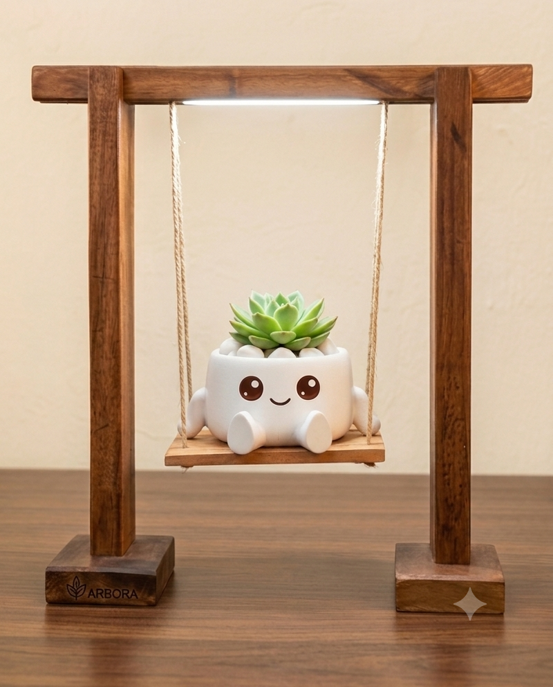 Swing Planter beside a calm modern workspace
