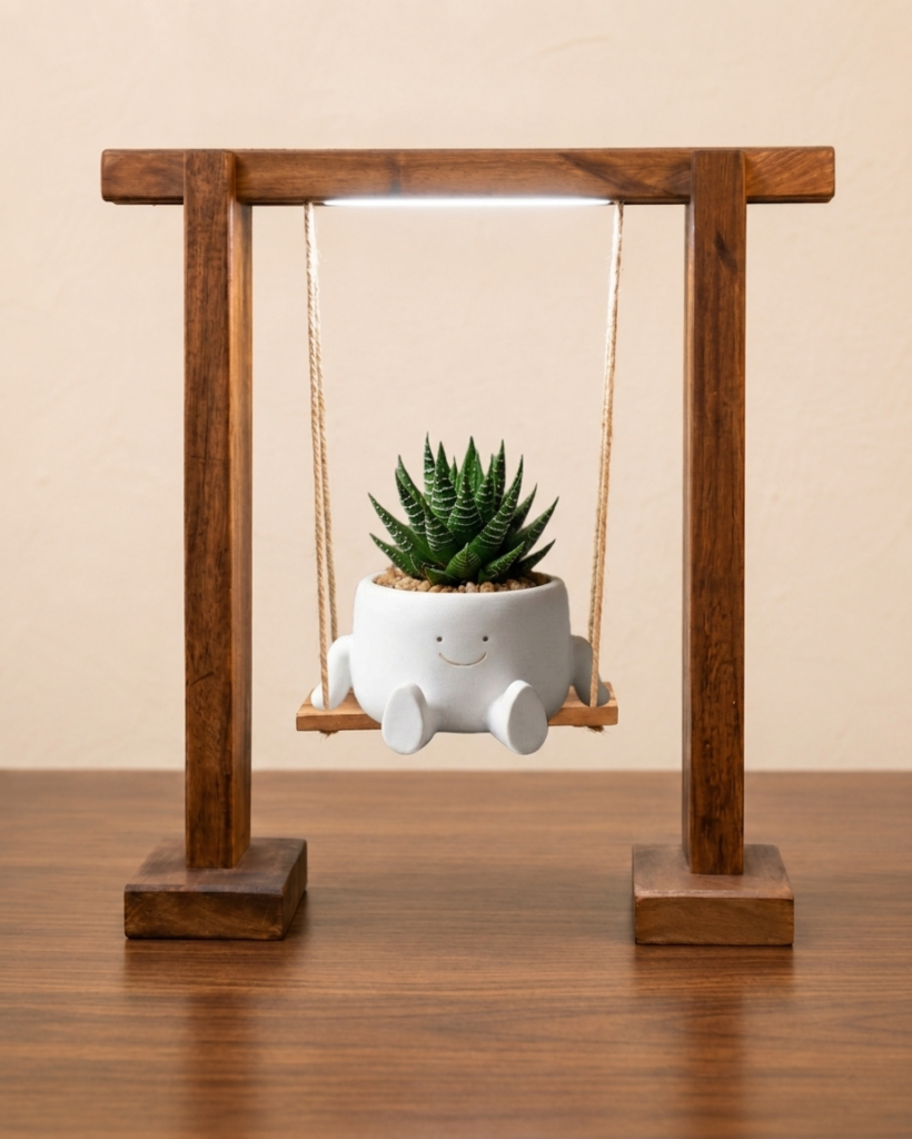 Swing Planter with Grow Light