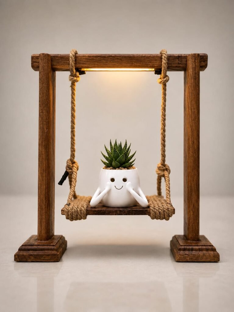 Swing Planter braided With Grow Light