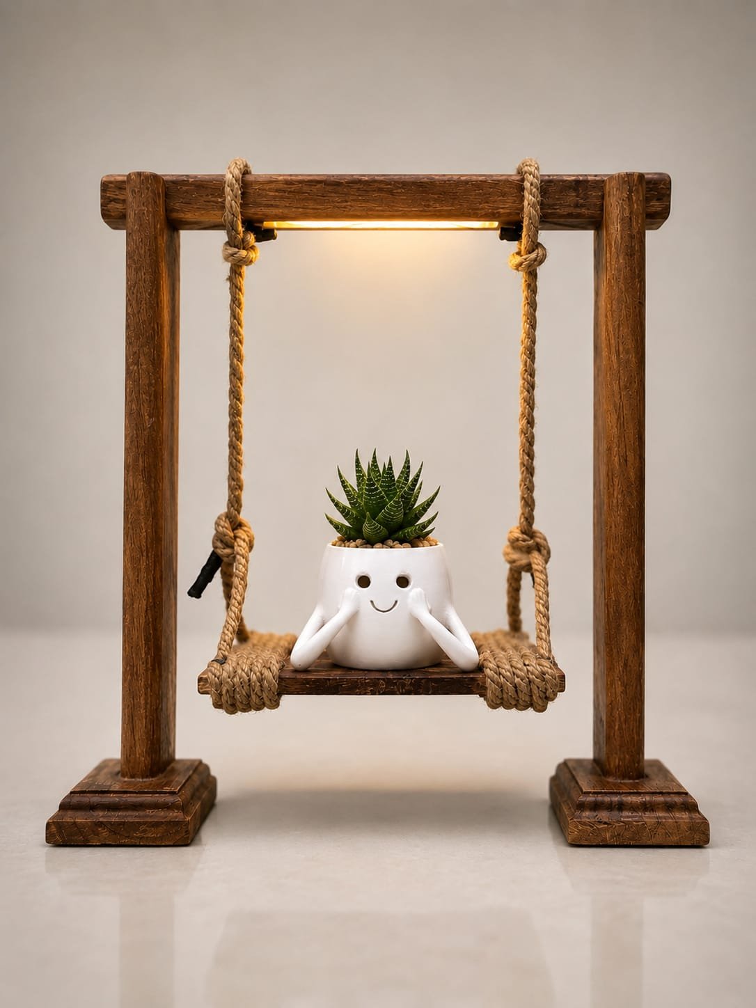 Swing Planter braided With Grow Light